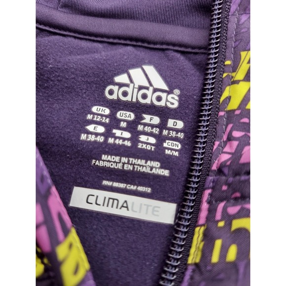 Adidas Hoodie Womens Medium Purple Techfit Climalite Half Zip Thumbholes Running - Picture 4 of 13